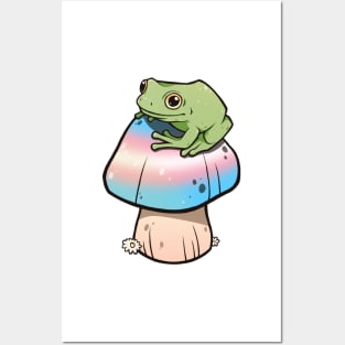 Transgender Pride Mushroom Frog Posters and Art